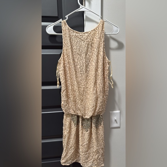 Chic Cream and Gold Mini Dress - Picture 4 of 4